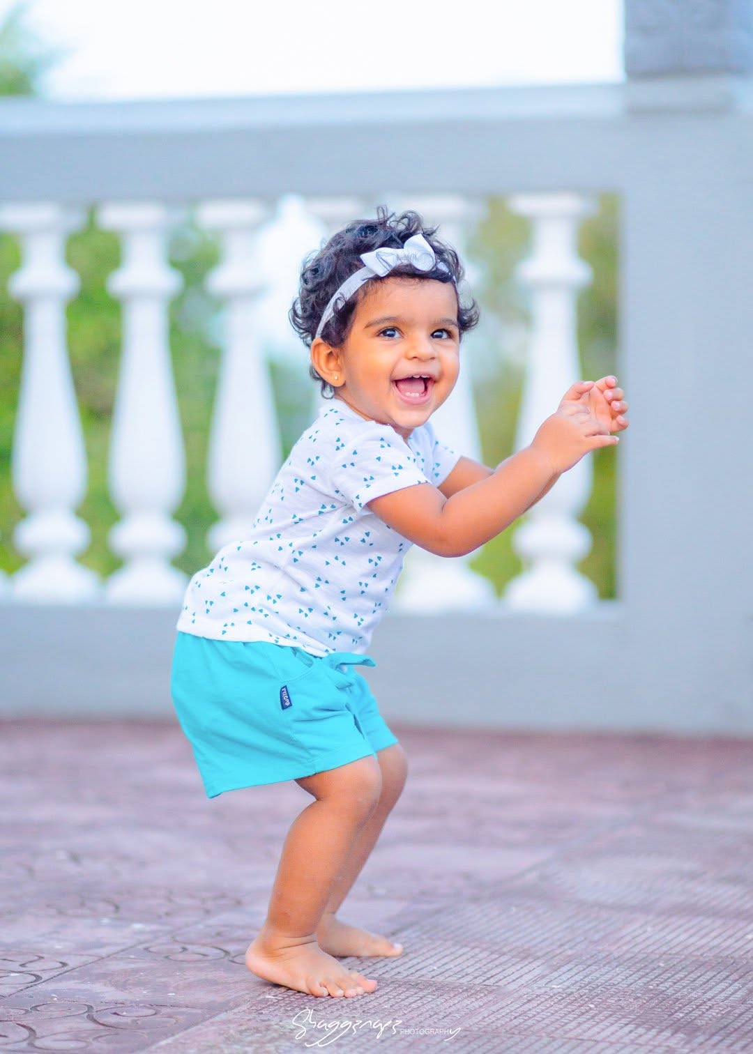 Baby portrait photoshoot on a balcony in Colombo, Sri Lanka