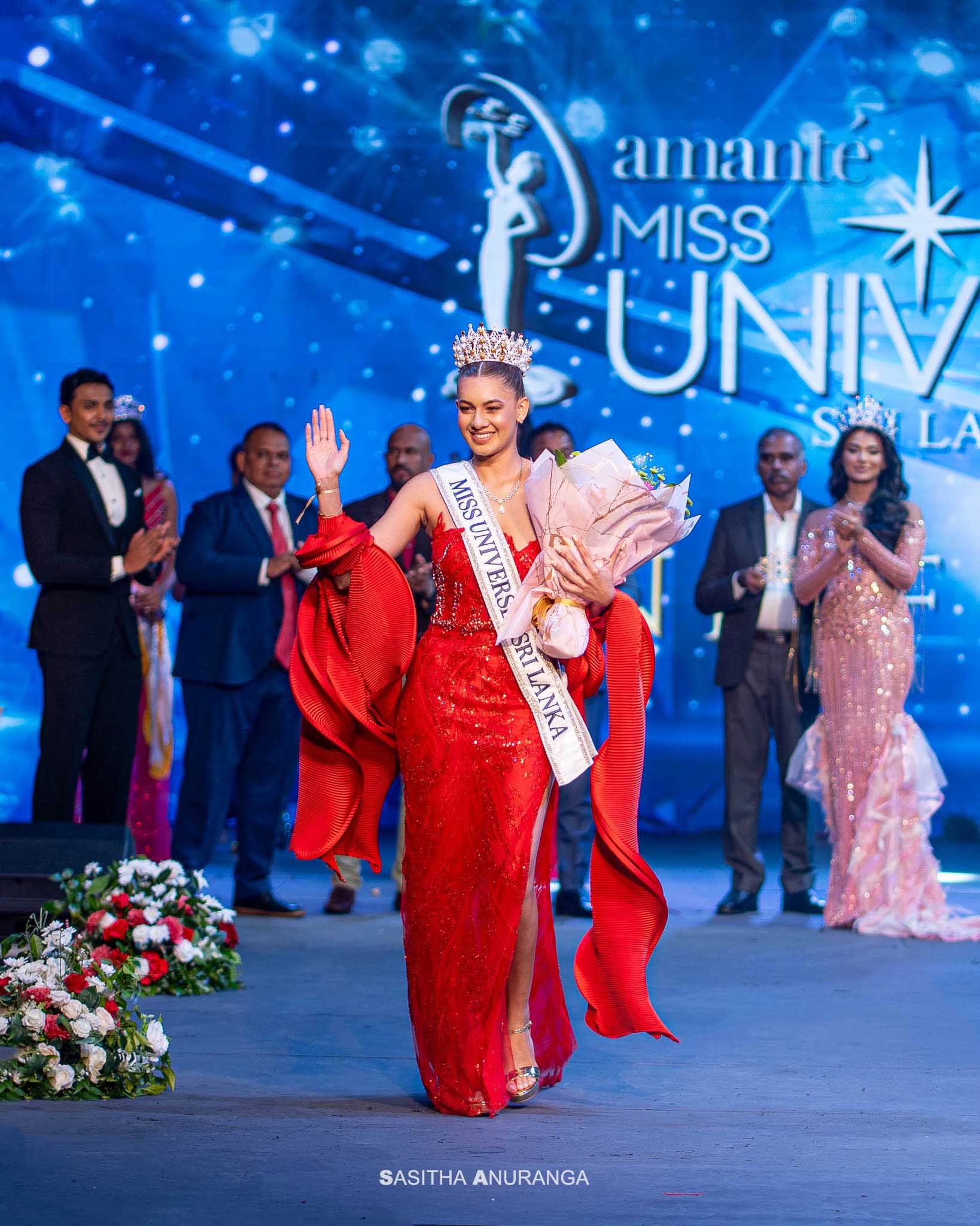 Event photography of the crowned winner at Miss Universe Sri Lanka 2025 in Colombo