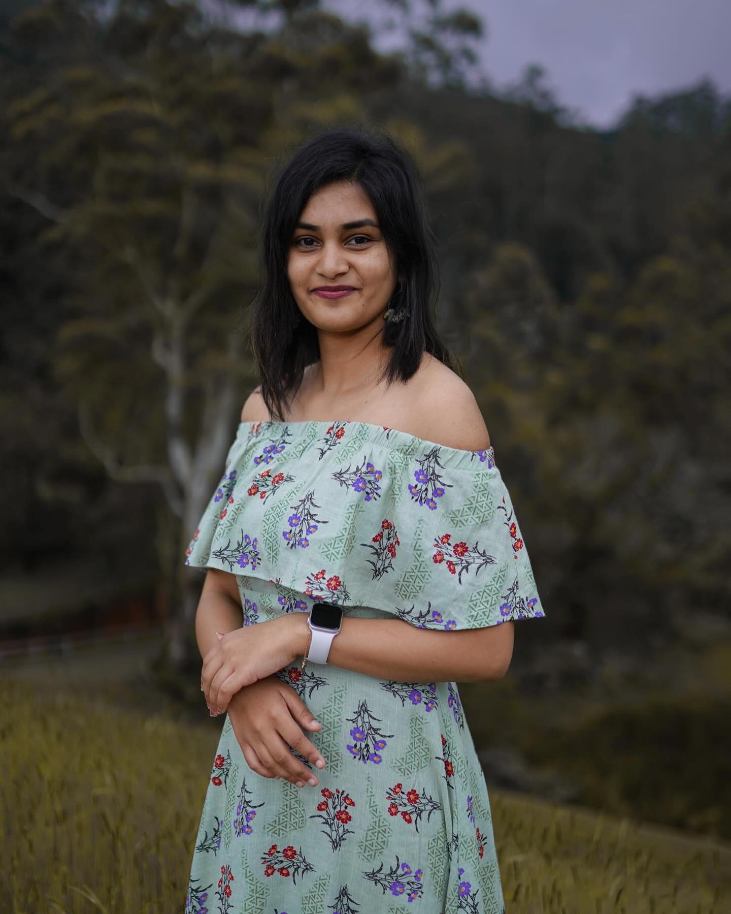 Fashion editorial close portrait in Sri Lanka's hill country