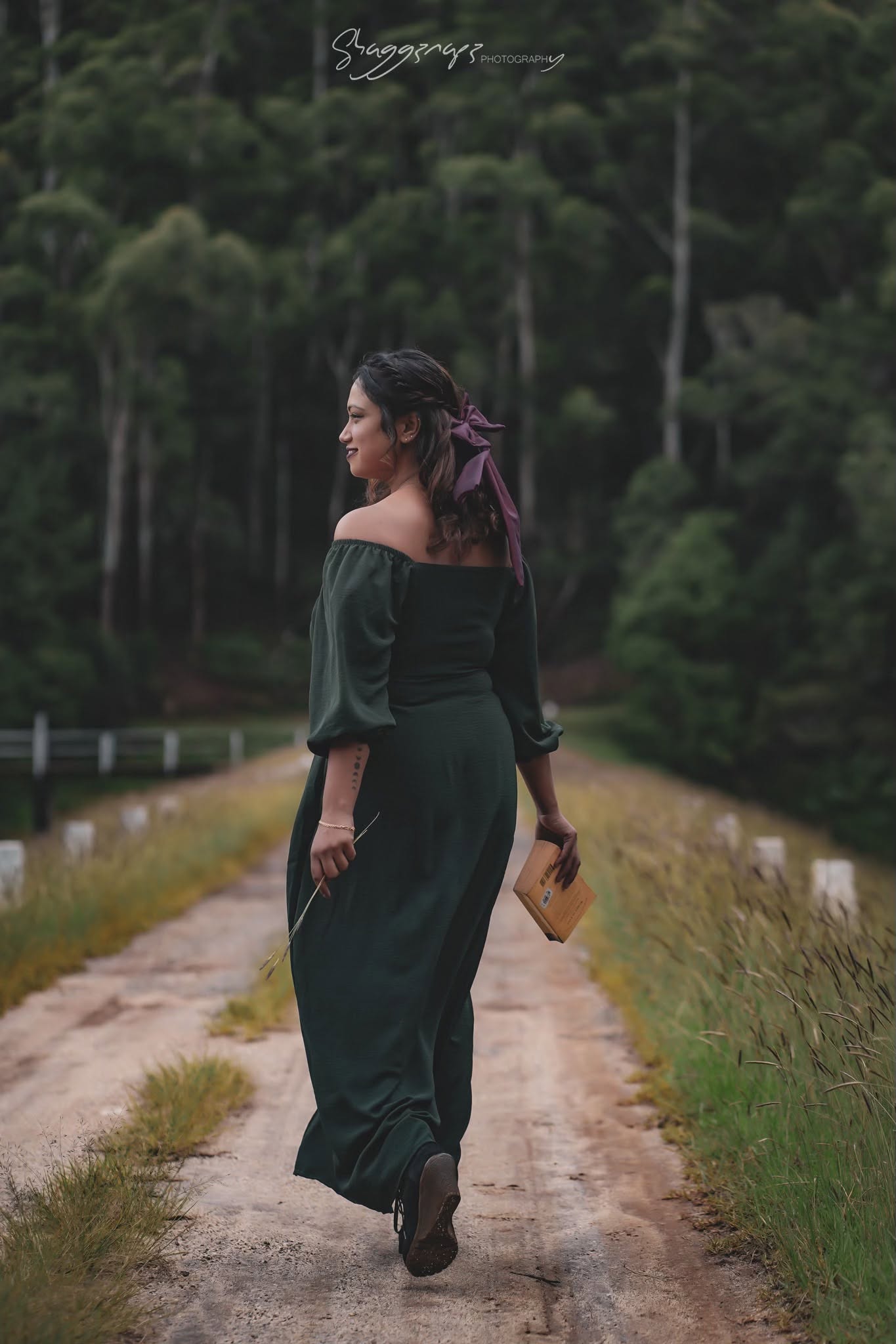 Tree-lined road portrait photography in Sri Lanka's hill country